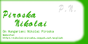 piroska nikolai business card